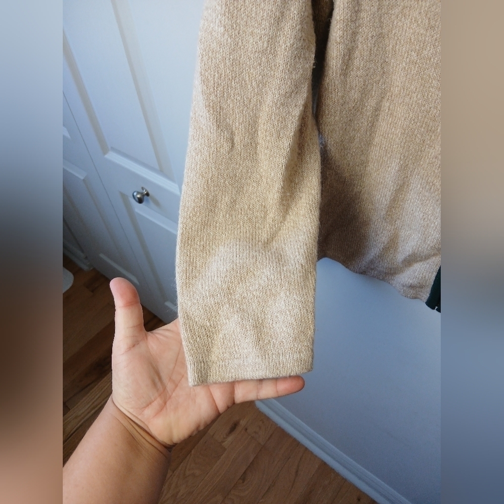 Vintage Fall Full Zip Sweater No Size (L) Leaves Pattern No Brand - Picture 3 of 9